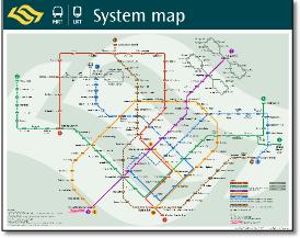Singapore MRT & LRT train / rail map